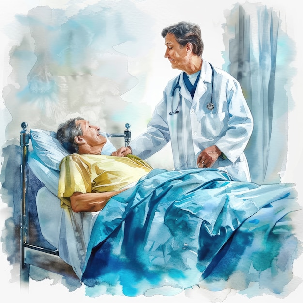 Free photo watercolor hospital health care illustration