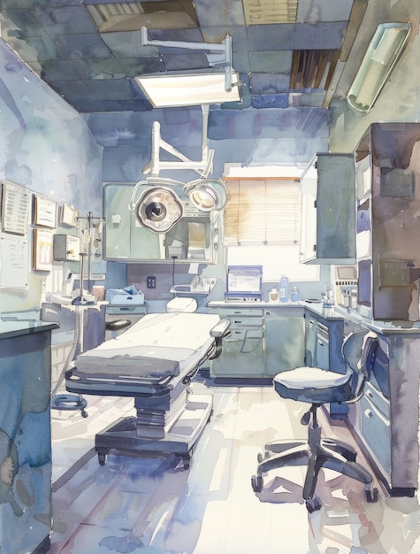 Free photo watercolor hospital health care illustration