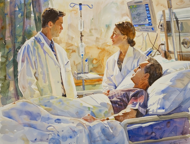 Free photo watercolor hospital health care illustration