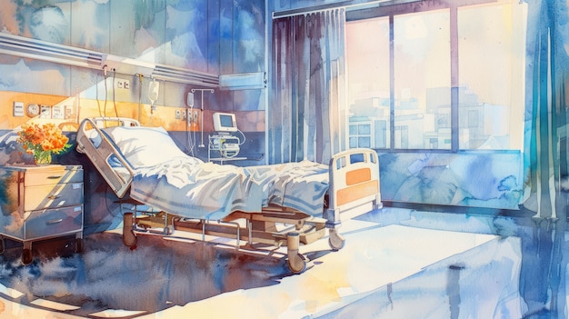 Free photo watercolor hospital health care illustration