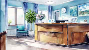 Free photo watercolor hospital health care illustration