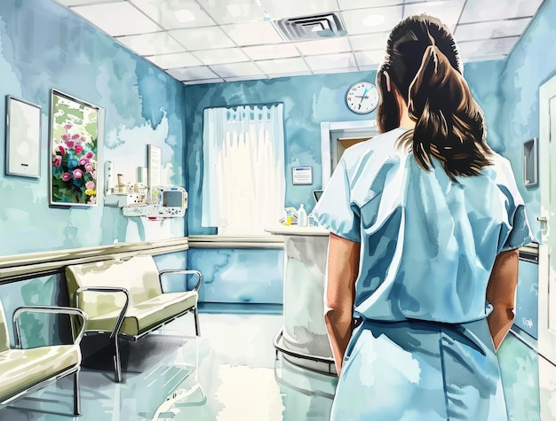 Free photo watercolor hospital health care illustration