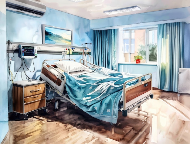 Free Photo watercolor hospital health care illustration