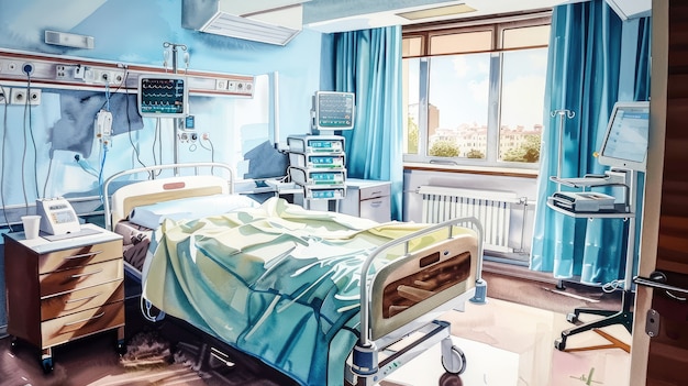 Free photo watercolor hospital health care illustration