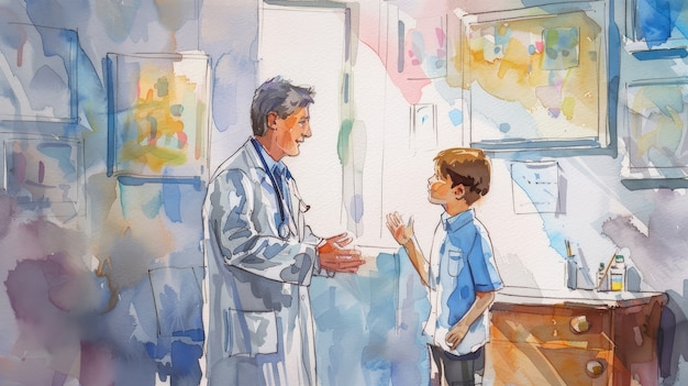 Free photo watercolor hospital health care illustration