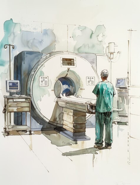 Free Photo watercolor hospital health care illustration