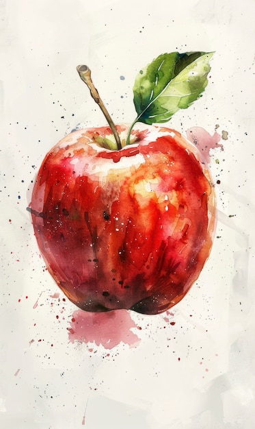 Free photo watercolor illustration of apple