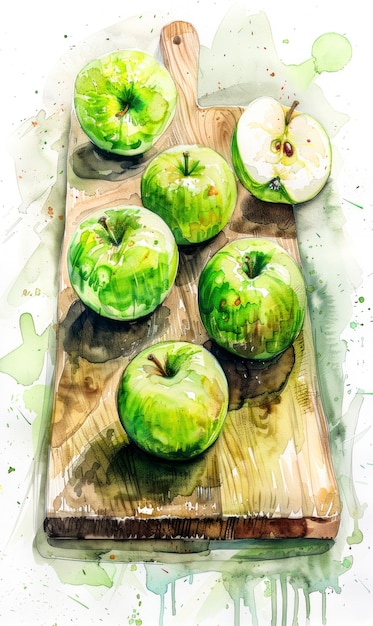 Free photo watercolor illustration of apple