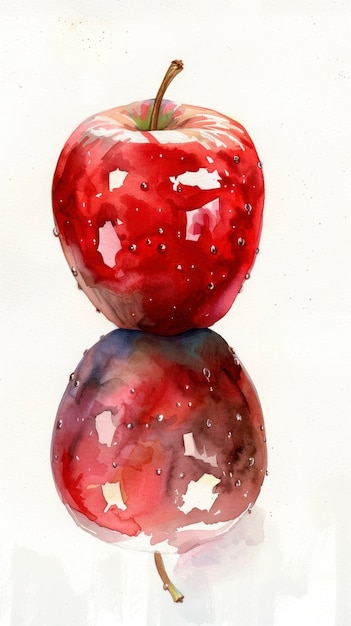 Free photo watercolor illustration of apple