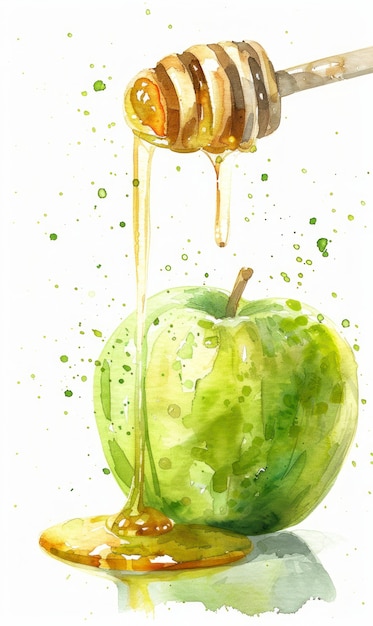 Free photo watercolor illustration of apple