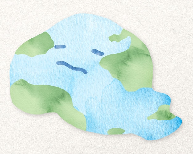 Free photo watercolor melting earth design element