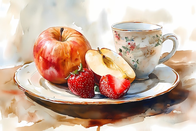 Free Photo watercolor pottery illustration