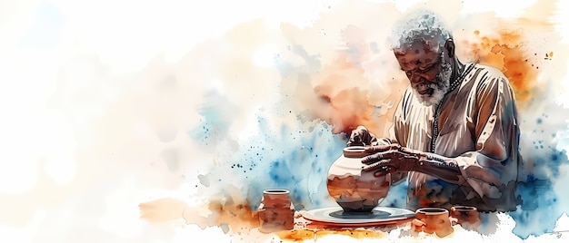 Free Photo watercolor pottery illustration