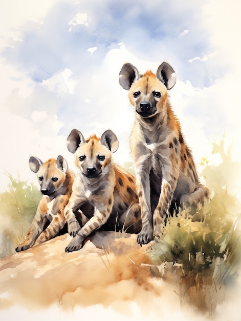 Free Photo watercolor wildlife animal illustration