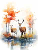 Free photo watercolor wildlife animal illustration