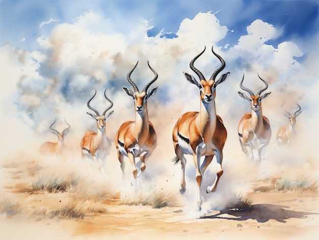 Watercolor wildlife animal illustration