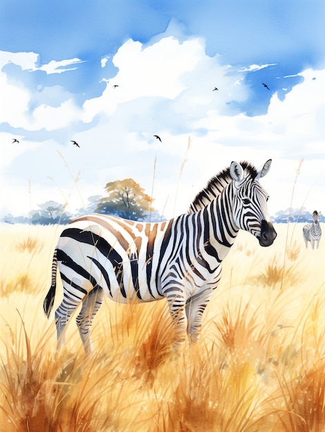 Free Photo watercolor wildlife animal illustration