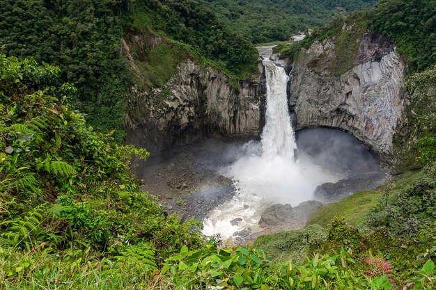 Waterfall Cayambe Coca Ecological Reserve in Napo, Ecuador