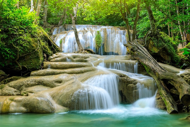 Free Photo waterfall, erawan national park, kanchanaburi, thailand