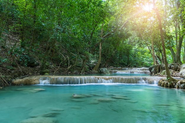 Waterfall level 1 Erawan National Park Kanchanaburi Thailand