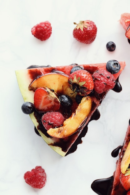 Free photo watermelon pizza