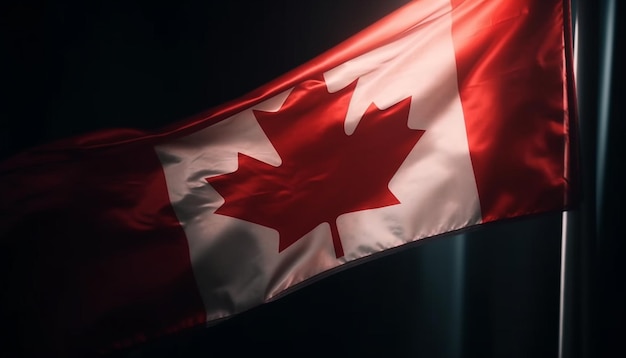 Free photo waving canadian flag symbolizes pride and patriotism generative ai