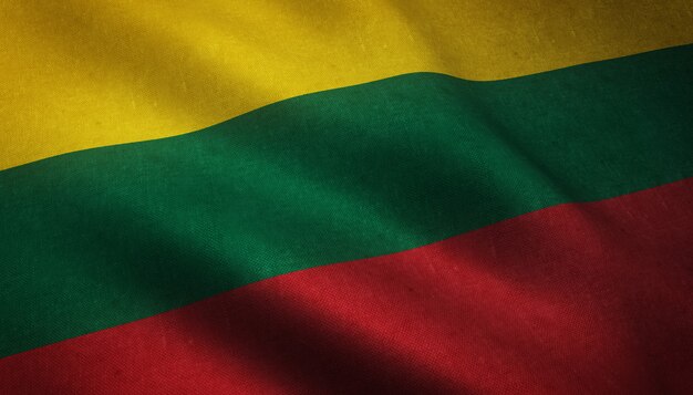 Free photo the waving flag of lithuania