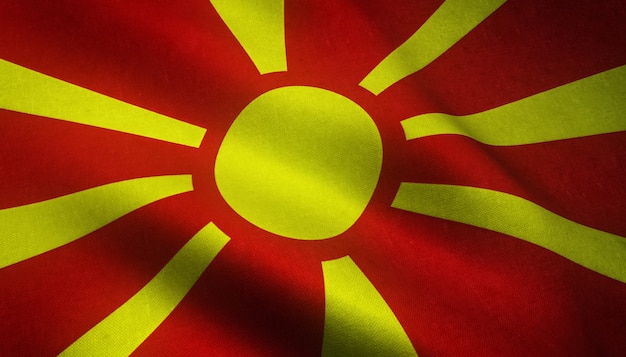 Waving flag of Macedonia