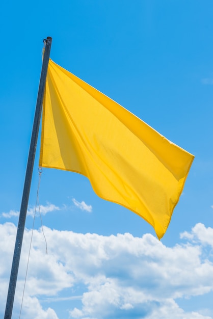 Free photo waving green flag indicating the potentially high surf at the beach