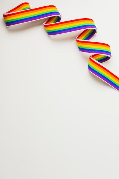 Free photo waving ribbon in lgbt colors