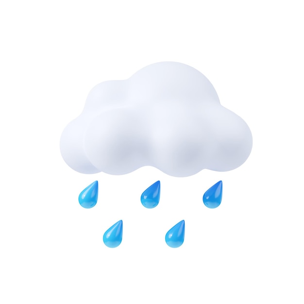 Weather icon with rain cloud with water drops