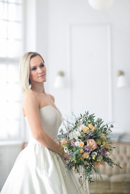 Wedding. Beautiful bride in a wedding dress