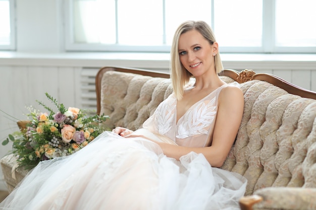 Free photo wedding. beautiful bride in a wedding dress