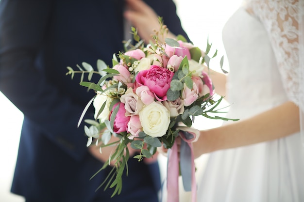 Wedding, bride and groom