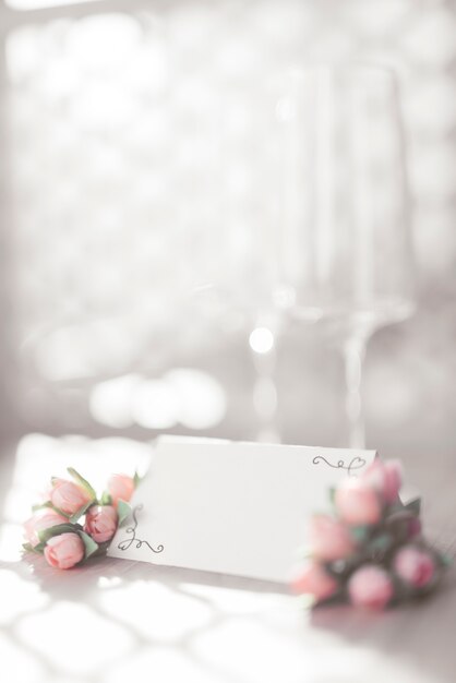 Wedding card with flowers