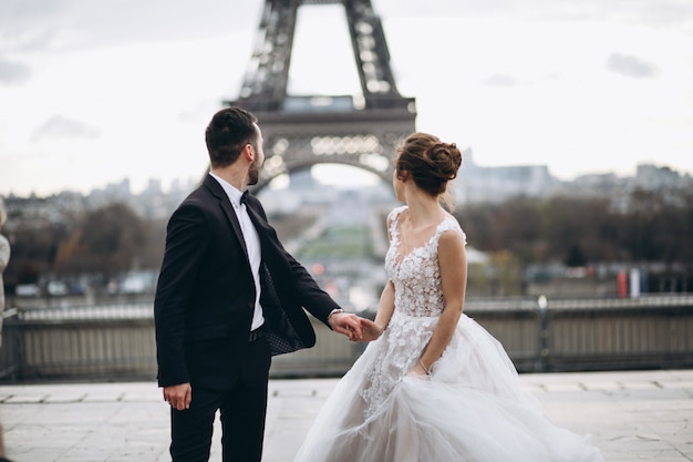 Free Photo wedding couple in france