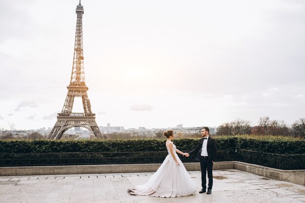 Wedding couple in France