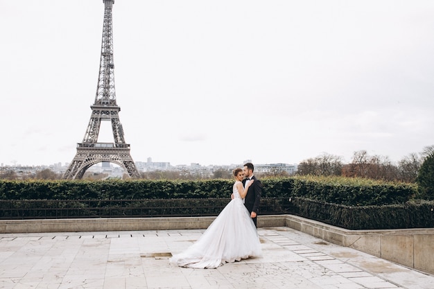 Free photo wedding couple in france