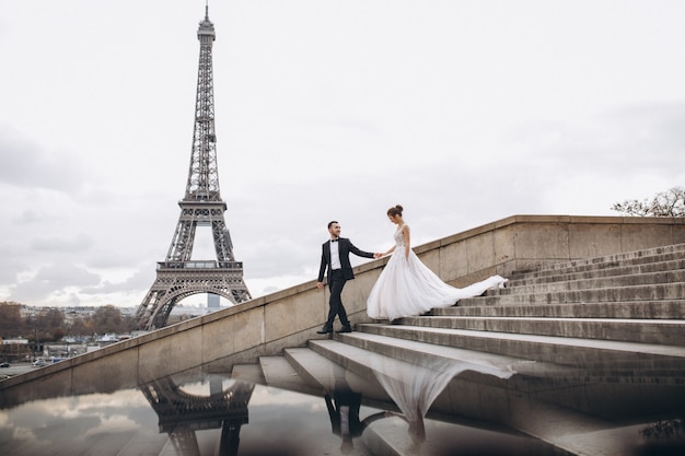 Free Photo wedding couple in france