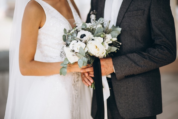 Wedding couple on their wedding day