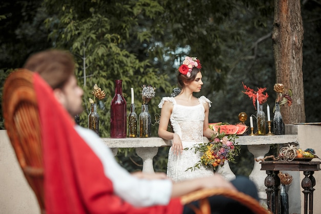 Free photo wedding decoration in the style of boho