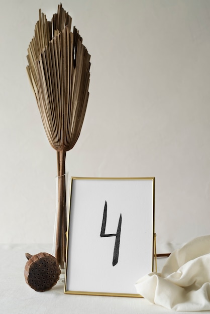 Free Photo wedding table number and cloth