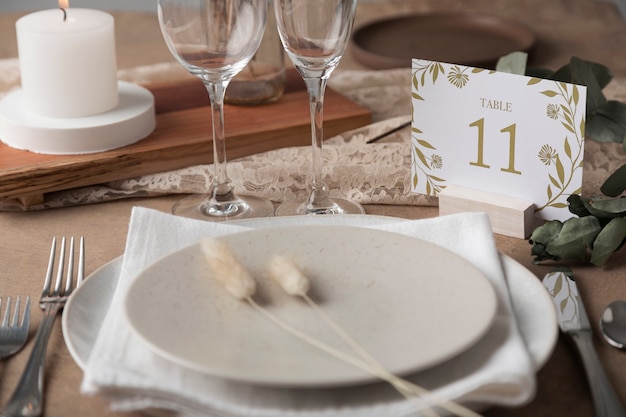 Wedding table number decoration