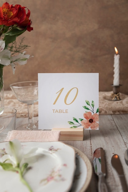 Wedding table number decoration