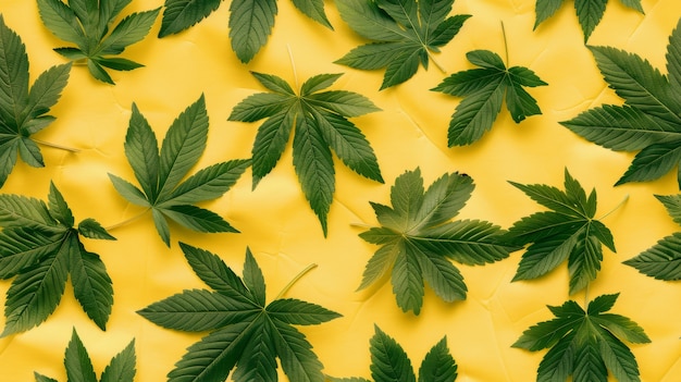 Weed leaves pattern