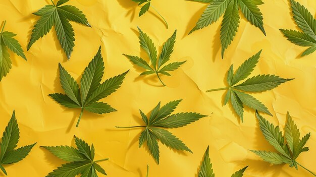 Weed leaves pattern