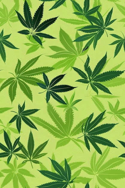 Weed leaves pattern