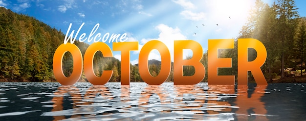 Free Photo welcome october landscape with lake