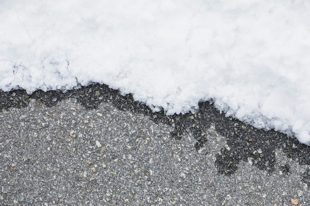 Free photo wet asphalt near snow