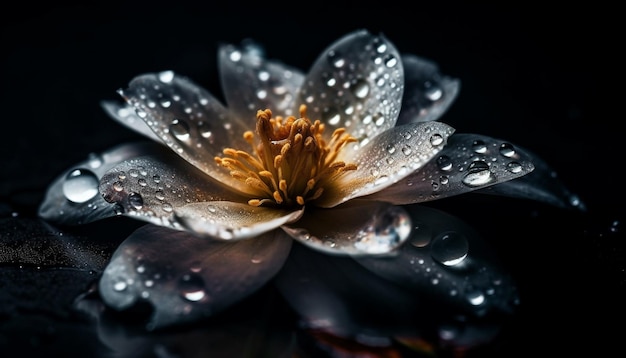 Free photo wet petals reflect beauty in nature tranquility generated by ai